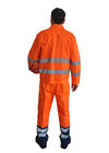 De oranje Hoge Uniformen van het Zichtwerk met Op zwaar werk berekend Bidirectioneel Pit en Elastische Manchetten 