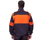 Katoen van het Werkjasjes 100% van de contrastkleur het Oranje Industriële met Afneembare Kokers